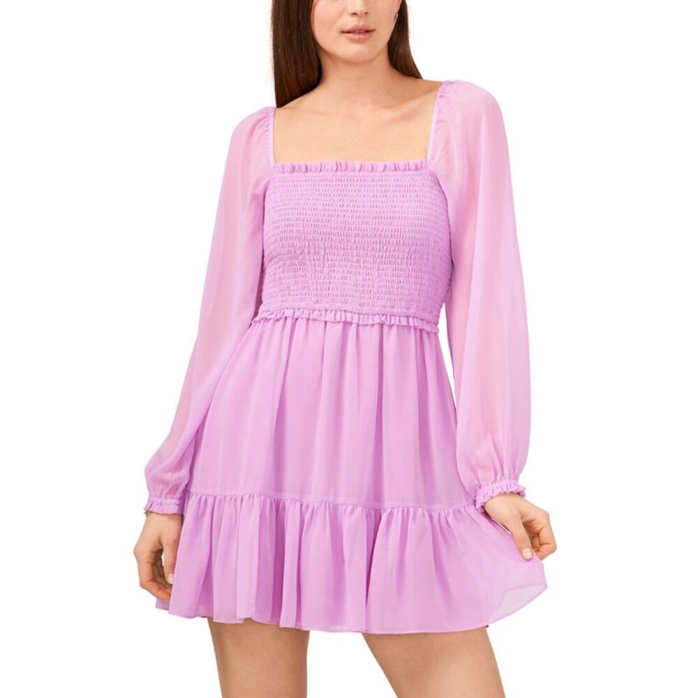1.State Smocked Ruffle Hem Dress